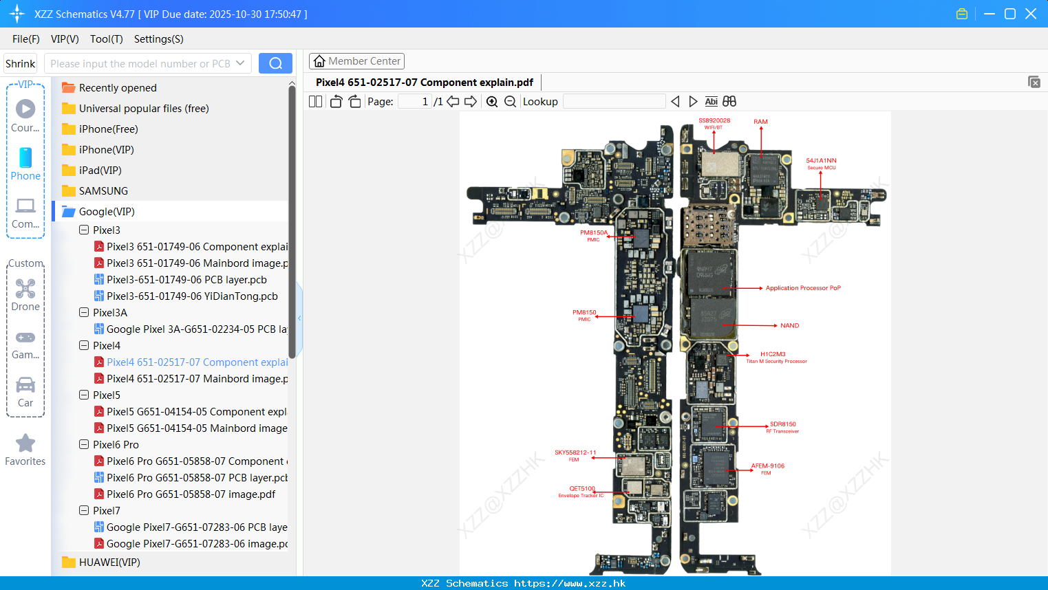 Google Pixel4 651-02517-07 Component Explain